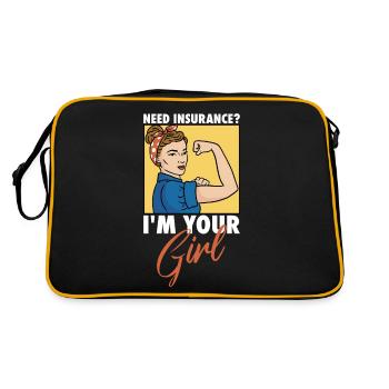 Versicherungsagent Gutachter Versicherungsmakler - Retro Tasche - Schwarz/Gold - Hinten