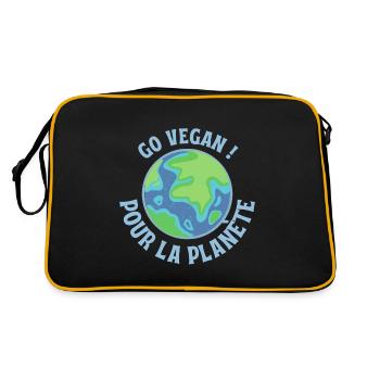 Go Vegan, pour la planète - Sac Retro - noir/or - Dos