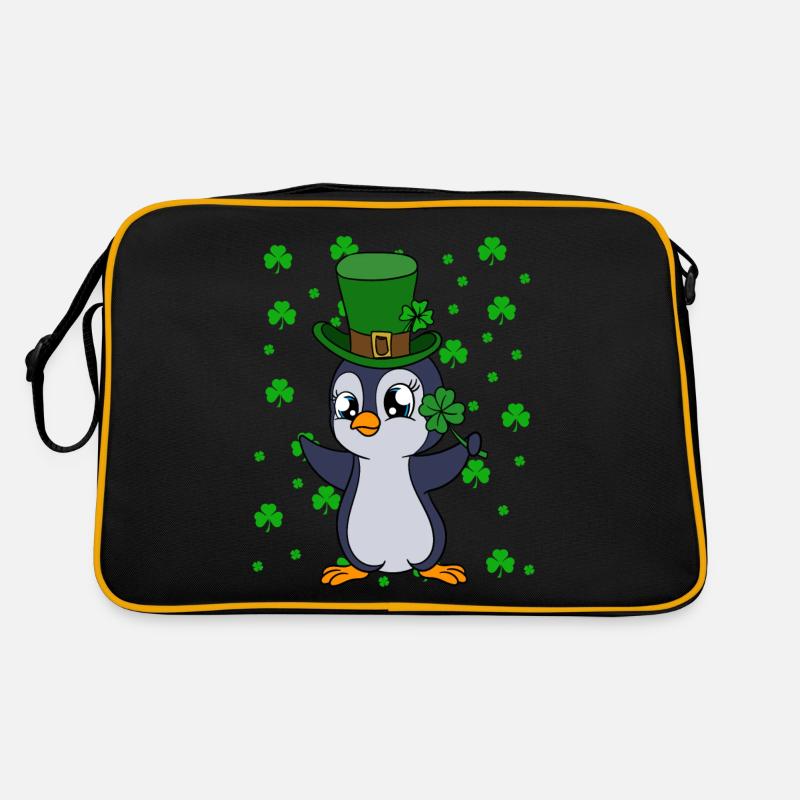 Manchot mignon Trèfle Saint-Patrick Pingouin Sac Retro