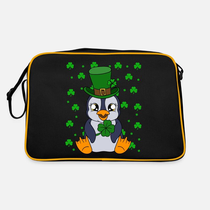 Manchot mignon Trèfle Saint-Patrick Pingouin Sac Retro