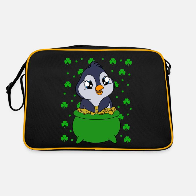 Manchot mignon Trèfle Saint-Patrick Pingouin Sac Retro