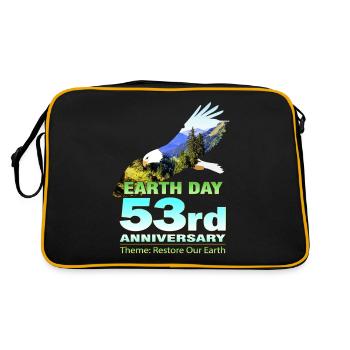Retro Grün umweltfreundlich für den Tag der Erde 2023 Awaren - Retro Tasche - Schwarz/Gold - Hinten