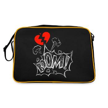 Lovesickness, broken-hearted, broken - Retro Bag - black/gold - Back