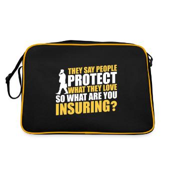 Versicherungsagent Gutachter Versicherungsmakler - Retro Tasche - Schwarz/Gold - Hinten