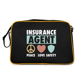 Versicherungsagent Gutachter Versicherungsmakler - Retro Tasche - Schwarz/Gold - Hinten