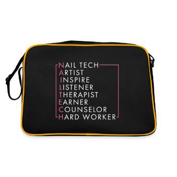 Technicienne ongulaire Manucure Polonais nail art - Sac Retro - noir/or - Dos
