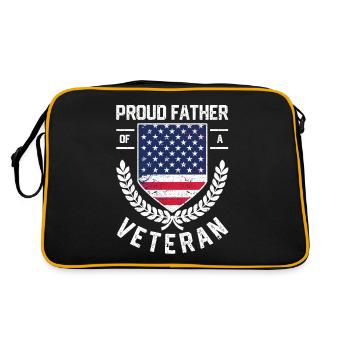 Stolzer Vater eines Veteranen Militärischer Vater - Retro Tasche - Schwarz/Gold - Hinten