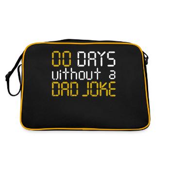 00 Zero Days Without A Dad Witz Witzig Bad Daddy - Retro Tasche - Schwarz/Gold - Hinten