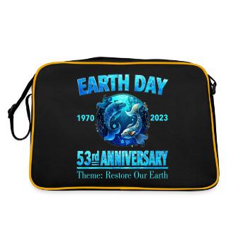 Célébration mondiale du Jour de la Terre - L’heure du Jour de la Terre - Sac Retro - noir/or - Dos