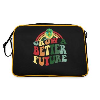 Vintage Classic Earth Day - Grow A Better Future - Sac Retro - noir/or - Dos