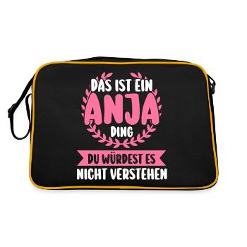 Anja - Retro Tasche - Schwarz/Gold - Hinten