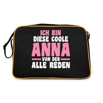 Anna - Retro Tasche - Schwarz/Gold - Hinten