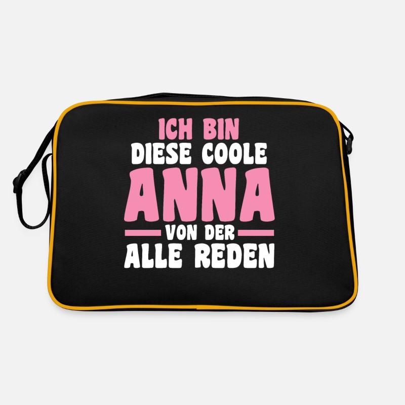 Anna - Retro Tasche - Schwarz/Gold