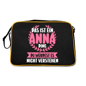 Anna - Retro Tasche - Schwarz/Gold - Hinten