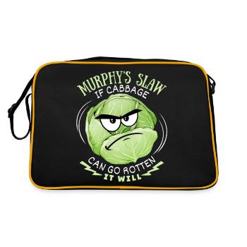 Kohl, lustiger Spruch, Murphy's-Slaw, Comic - Retro Tasche - Schwarz/Gold - Hinten