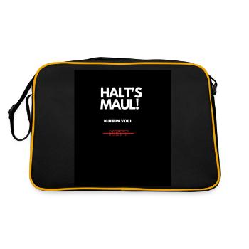 halt - Retro Tasche - Schwarz/Gold - Hinten