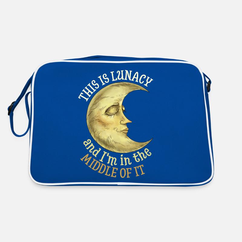 Crescent, Moon Full Moon, Lunacy Saying Retro Bag