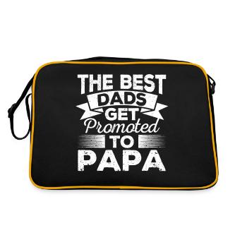 Die besten Väter werden zum Papa befördert Lustige - Retro Tasche - Schwarz/Gold - Hinten