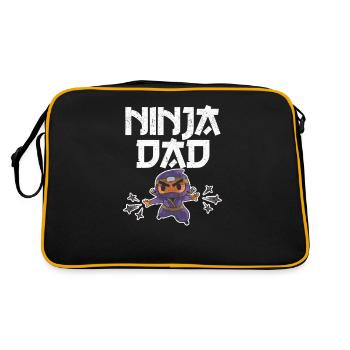 Ninja Dad Matching Family Warriors Funny Fight - Sac Retro - noir/or - Dos