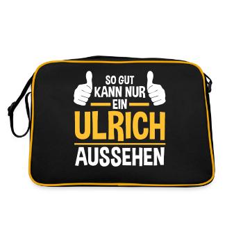 Ulrich - Retro Tasche - Schwarz/Gold - Hinten