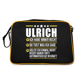 Ulrich - Retro Tasche - Schwarz/Gold - Hinten