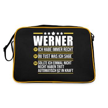 Werner - Retro Tasche - Schwarz/Gold - Hinten