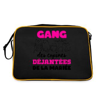 Gang de la future mariée Cadeau EVJF Jeune Fille - Sac Retro - noir/or - Dos