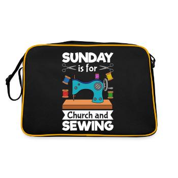 Sunday Is For Church And Sewing - Retro Bag - black/gold - Back