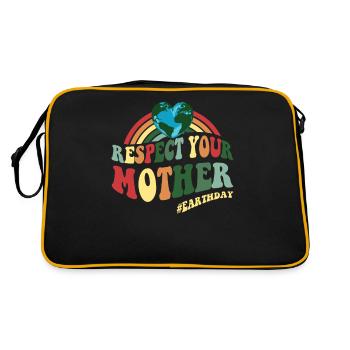Respect Mère Nature - Drôle de Jour de la Terre - Sac Retro - noir/or - Dos