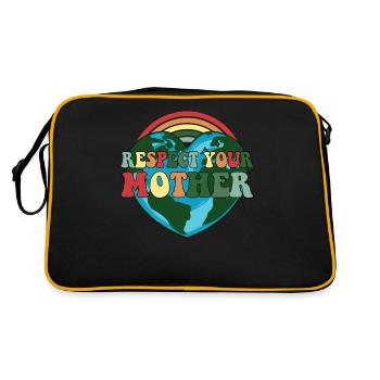 Respectez votre Heure Terre Mère Jour de la Terre - Sac Retro - noir/or - Dos