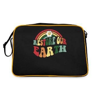 Earth Day 2023 Theme Restore Our Earth - Retro Bag - black/gold - Back