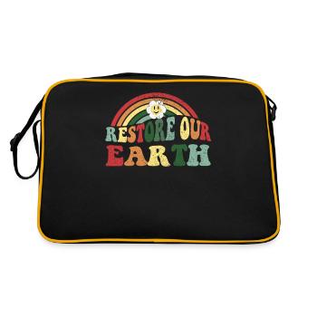 Restaurer notre Terre Respectez votre Mère - Jour de la Terre - Sac Retro - noir/or - Dos