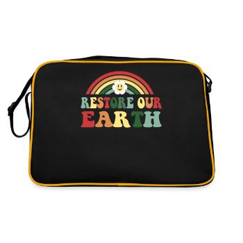 Jour de la Terre 2023 : Restaurer notre Terre - Sac Retro - noir/or - Dos