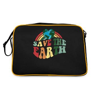 Save the Earth - Célébration du Jour de la Terre Vintage - Sac Retro - noir/or - Dos