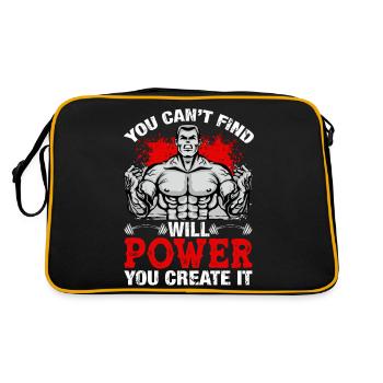 Do findest keine Power Du erstellst Sie - Retro Tasche - Schwarz/Gold - Hinten