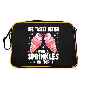 La vie a meilleur goût avec des cadeaux saupoudrés sur le dessus - Sac Retro - noir/or - Dos