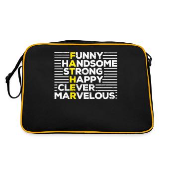 Father's Day Men Daughter Son Wife Husband Papa Grandpa - Retro Bag - black/gold - Back