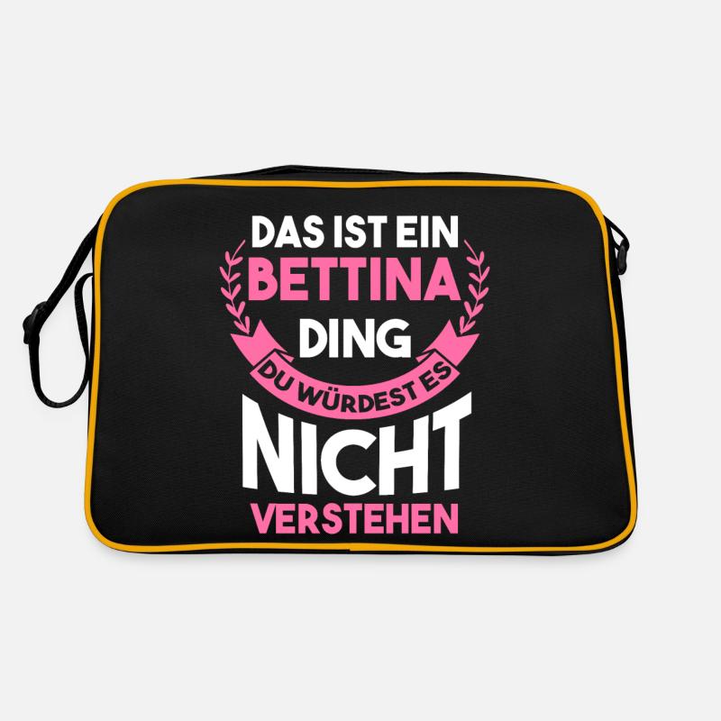 Bettina - Retro Tasche - Schwarz/Gold