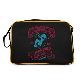 BACHELOR HAVE CONSCIENCES MARRIED MEN HAVE WIVES - Retro Bag - black/gold - Back