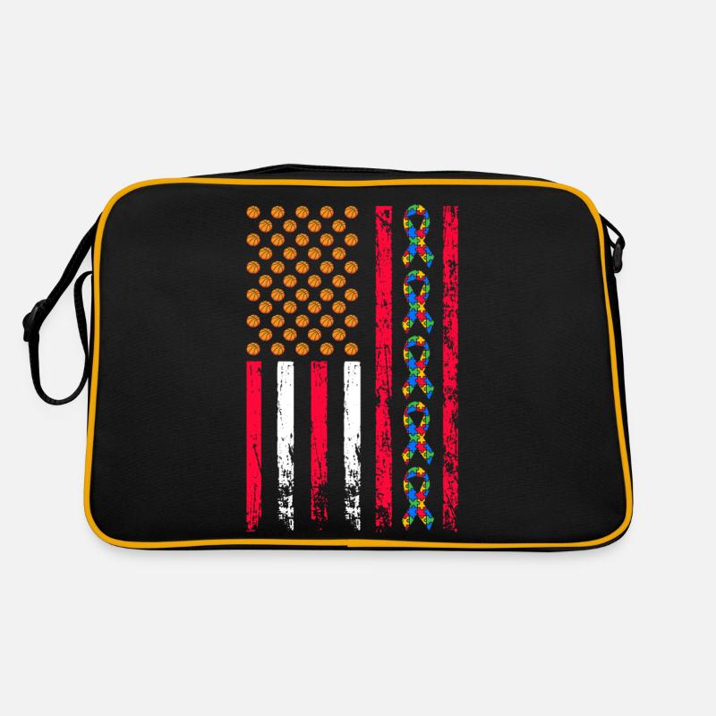 Mois de la sensibilisation à l’autisme Drapeau sportif américain Sac Retro