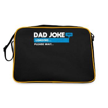 Papa-Witz Laden Bitte warten Papa Vatertag Witze - Retro Tasche - Schwarz/Gold - Hinten