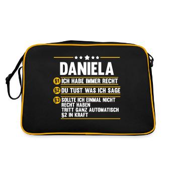 Daniela - Retro Tasche - Schwarz/Gold - Hinten