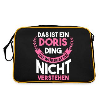Doris - Retro Tasche - Schwarz/Gold - Hinten