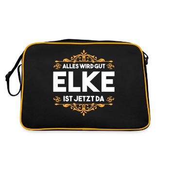 Elke - Retro Tasche - Schwarz/Gold - Hinten