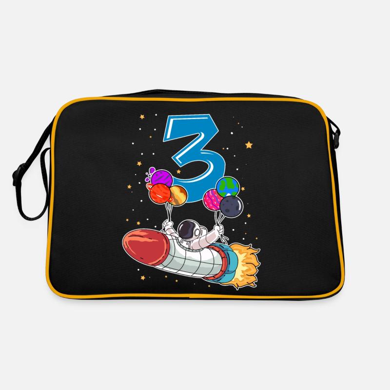 Astronaut 3 Years Space Rocket 3rd Birthday Retro Bag