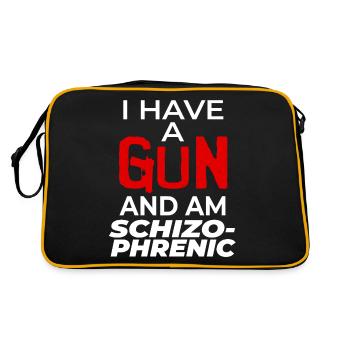 I Have A Gun And Am Schizophrenic - Retro Bag - black/gold - Back