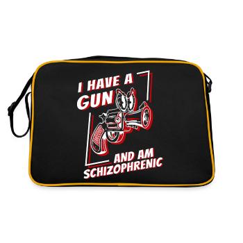 I Have A Gun And Am Schizophrenic - Retro Bag - black/gold - Back