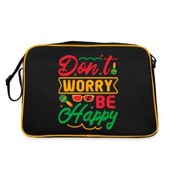 DON'T WORRY BE HAPPY - Retro Bag - black/gold - Back