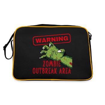 Warning Zombie Outbreak Area Brain Eater - Retro Bag - black/gold - Back