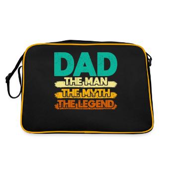 Papa Der Mann Der Mythos Die Legende Vatertag - Retro Tasche - Schwarz/Gold - Hinten